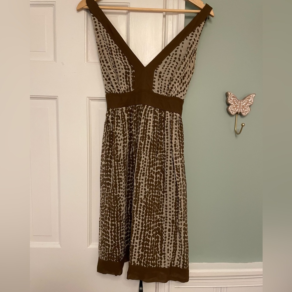 Brown chiffon tie waist vintage Ice dress - 8